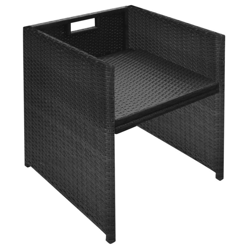 Casa si Gradina - Gradina si terasa - Mobilier exterior - Seturi mobila gradina - Set bistro cu perne, 3 piese, negru, poliratan - Infinity.ro