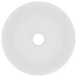 Casa si Gradina - Sanitare - Lavoar baie si accesorii - Lavoare si piedestale - Chiuveta de baie lux, alb mat, 40 x 15 cm, ceramica, rotund - Infinity.ro