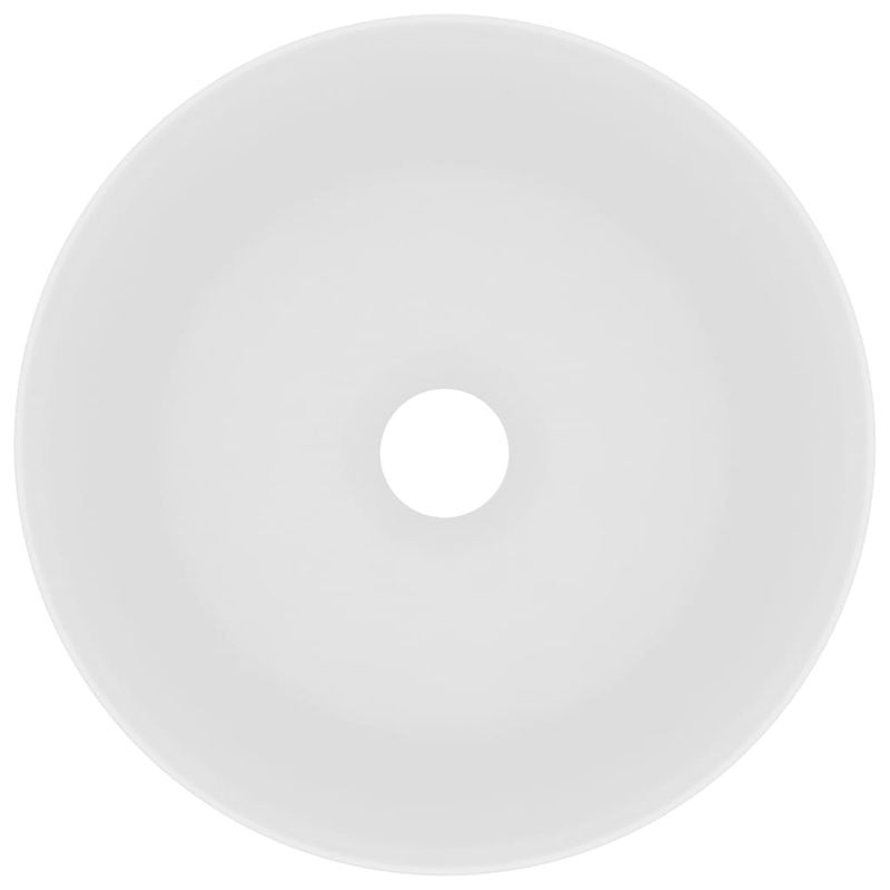 Casa si Gradina - Sanitare - Lavoar baie si accesorii - Lavoare si piedestale - Chiuveta de baie lux, alb mat, 40 x 15 cm, ceramica, rotund - Infinity.ro