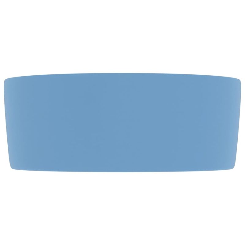 Casa si Gradina - Sanitare - Lavoar baie si accesorii - Lavoare si piedestale - Chiuveta de baie lux albastru deschis mat 40x15 cm ceramica rotund - Infinity.ro