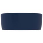 Casa si Gradina - Sanitare - Lavoar baie si accesorii - Lavoare si piedestale - Chiuveta de baie lux albastru inchis mat 40x15 cm ceramica rotund - Infinity.ro