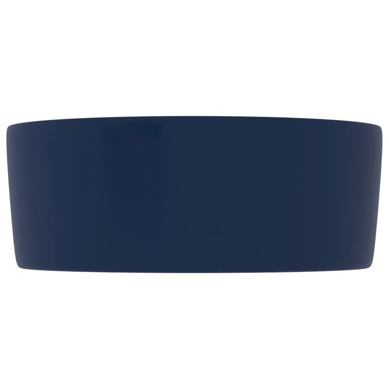 Casa si Gradina - Sanitare - Lavoar baie si accesorii - Lavoare si piedestale - Chiuveta de baie lux albastru inchis mat 40x15 cm ceramica rotund - Infinity.ro