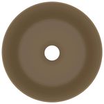 Casa si Gradina - Sanitare - Lavoar baie si accesorii - Lavoare si piedestale - Chiuveta de baie lux, crem mat, 40x15 cm, ceramica, rotund - Infinity.ro