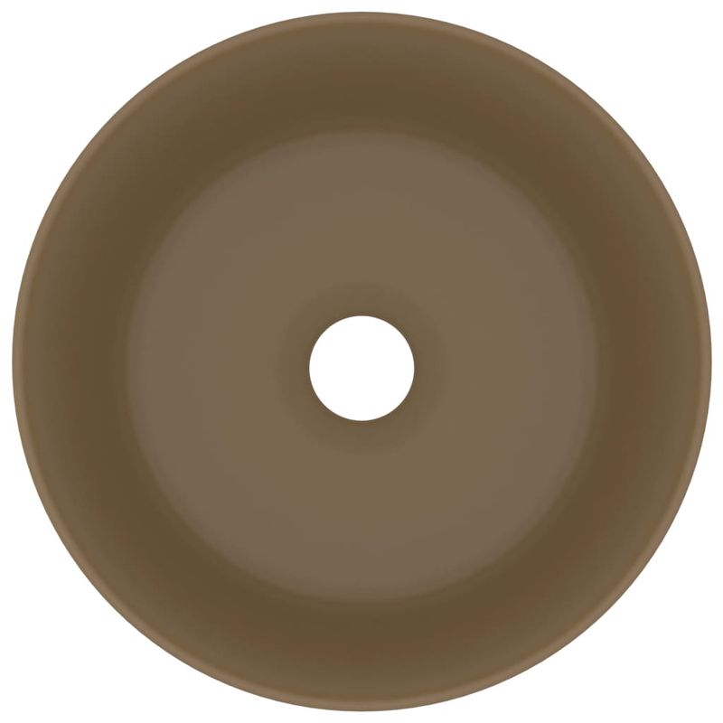 Casa si Gradina - Sanitare - Lavoar baie si accesorii - Lavoare si piedestale - Chiuveta de baie lux, crem mat, 40x15 cm, ceramica, rotund - Infinity.ro