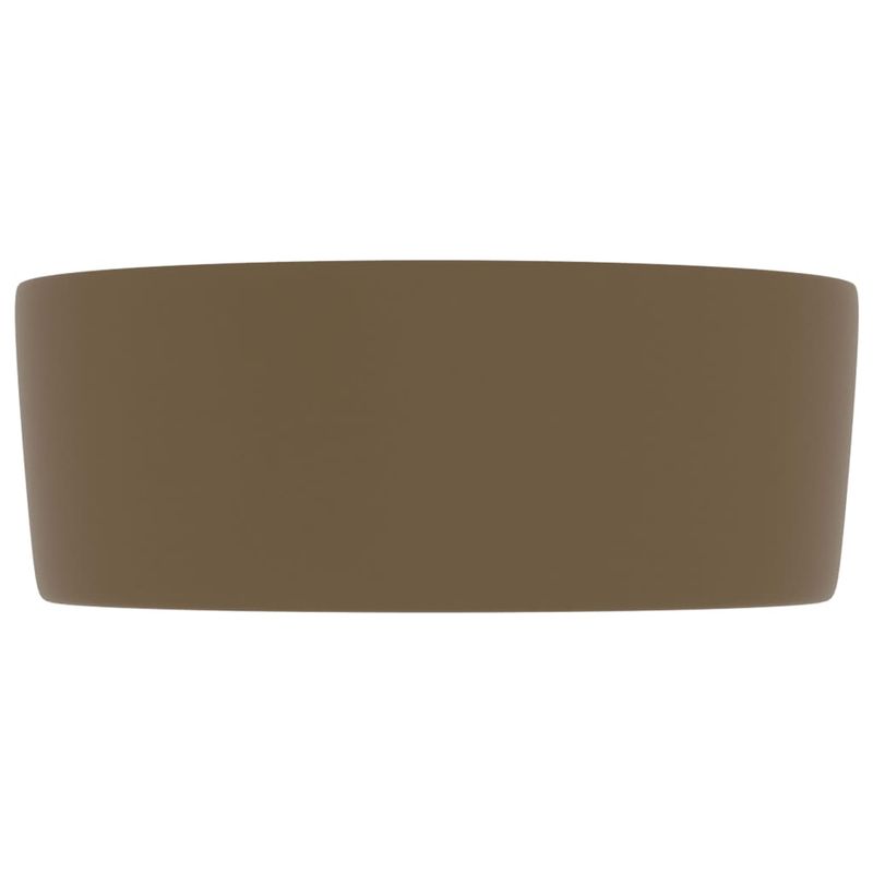 Casa si Gradina - Sanitare - Lavoar baie si accesorii - Lavoare si piedestale - Chiuveta de baie lux, crem mat, 40x15 cm, ceramica, rotund - Infinity.ro