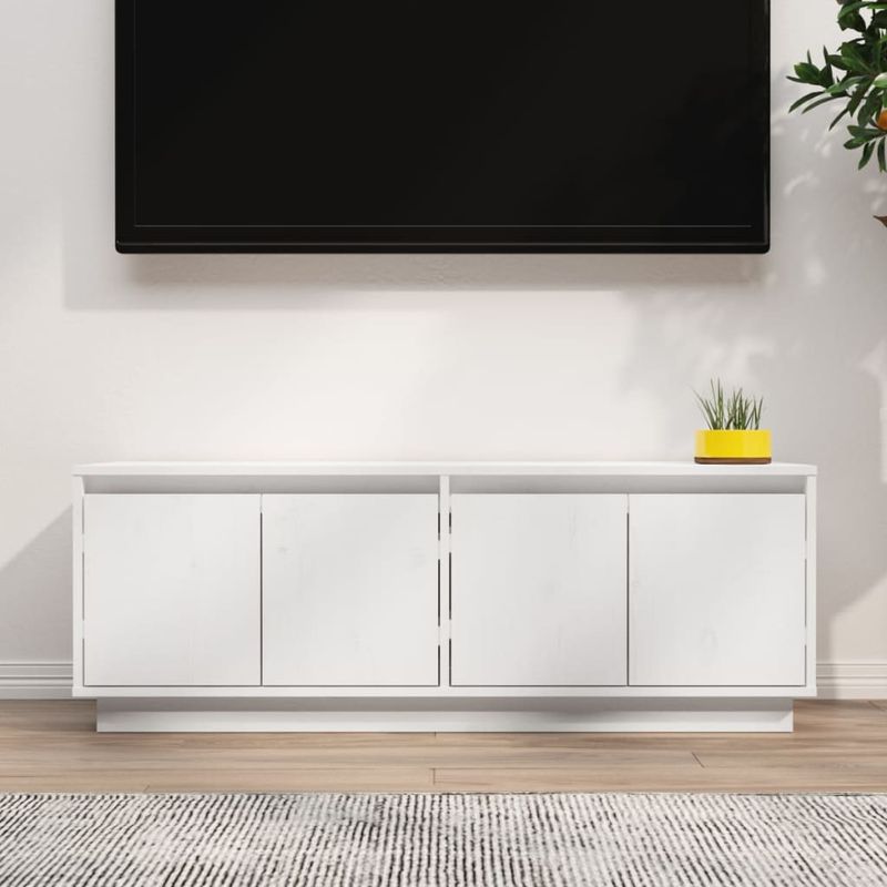 Casa si Gradina - Mobilier - Comode si corpuri - Comode - Comoda TV, alb, 110x34x40 cm, lemn masiv de pin - Infinity.ro