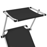 Casa si Gradina - Gradina si terasa - Mobilier exterior - Scaune si sezlonguri gradina - Sezlong pliabil cu acoperis, negru, aluminiu si textilena - Infinity.ro