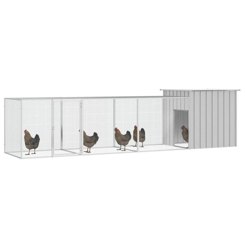 Petshop - Accesorii petshop - Culcusuri si custi - Custi interior si exterior - Cotet pentru pasari, gri, 400x91x100 cm, otel galvanizat - Infinity.ro