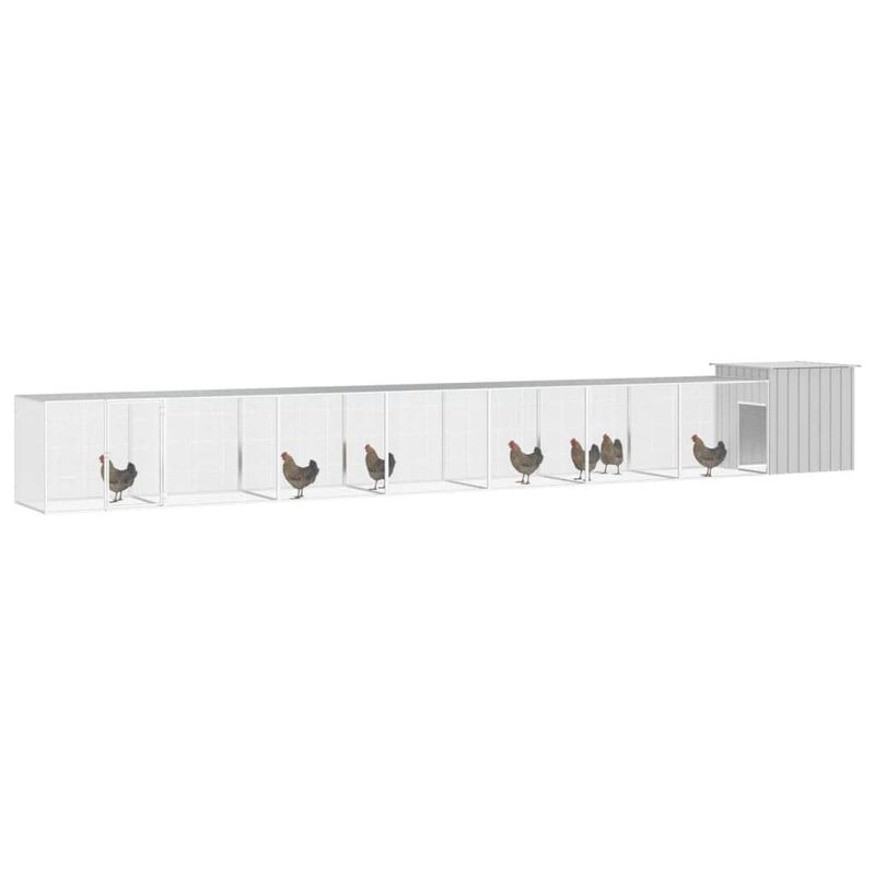 Petshop - Accesorii petshop - Culcusuri si custi - Custi interior si exterior - Cotet pentru pasari, gri, 700x91x100 cm, otel galvanizat - Infinity.ro