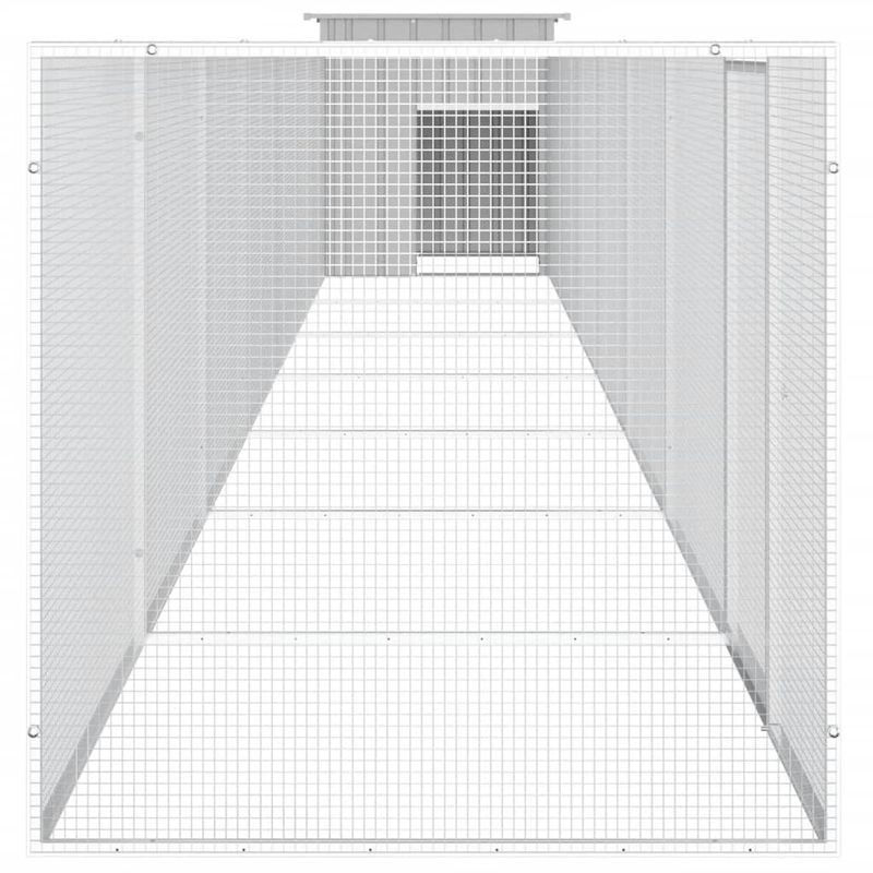 Petshop - Accesorii petshop - Culcusuri si custi - Custi interior si exterior - Cotet pentru pasari, gri, 700x91x100 cm, otel galvanizat - Infinity.ro