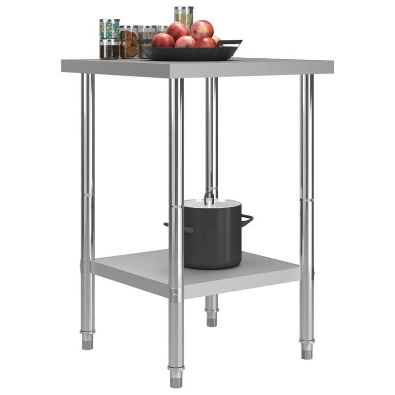 Casa si Gradina - Mobilier - Comode si corpuri - Corpuri bucatarie - Masa de lucru bucatarie, 60 x 60 x 85 cm, otel inoxidabil - Infinity.ro