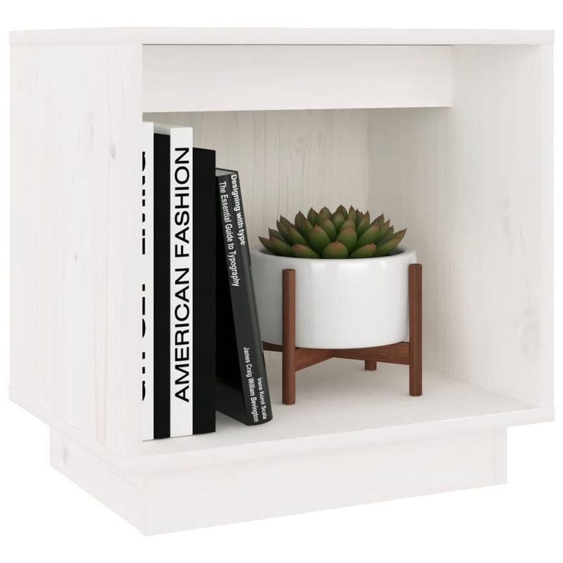 Casa si Gradina - Mobilier - Comode si corpuri - Noptiere - Noptiera, alb, 2 buc., 40x30x40 cm, lemn masiv de pin - Infinity.ro