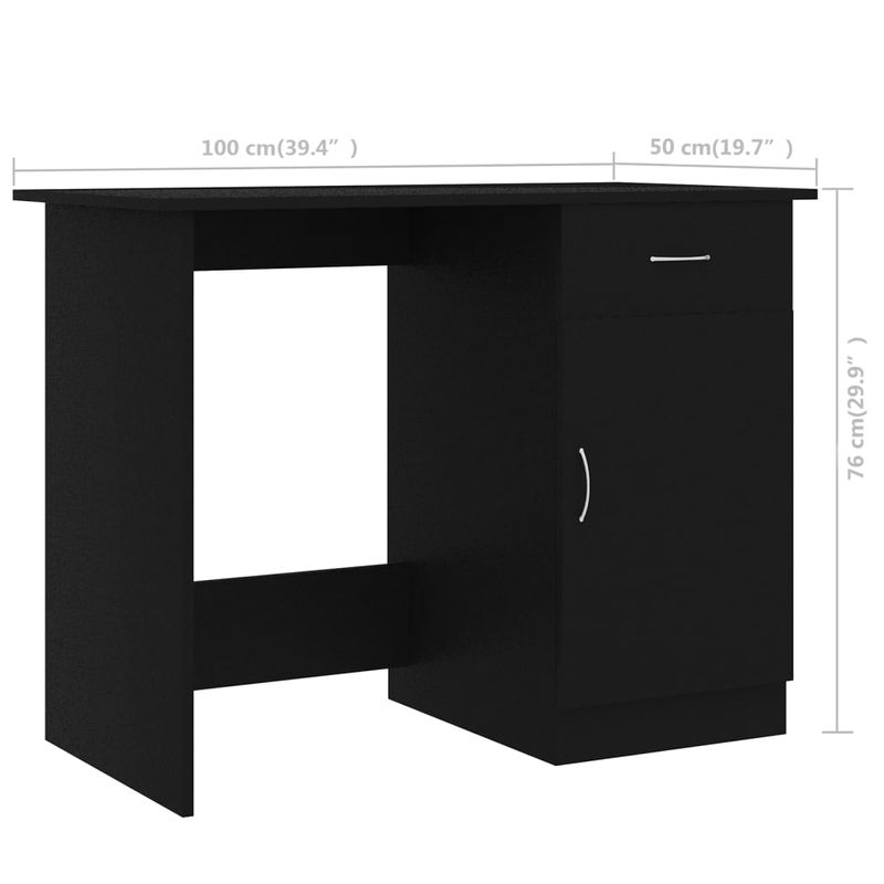Casa si Gradina - Mobilier - Mese si birouri - Birouri - Birou, negru, 100 x 50 x 76 cm, PAL - Infinity.ro