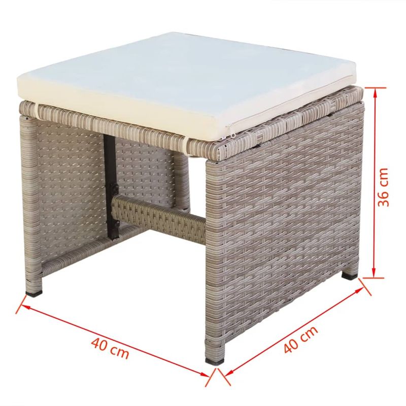 Casa si Gradina - Gradina si terasa - Mobilier exterior - Seturi mobila gradina - Set mobilier de exterior cu perne, 9 piese, bej, poliratan - Infinity.ro