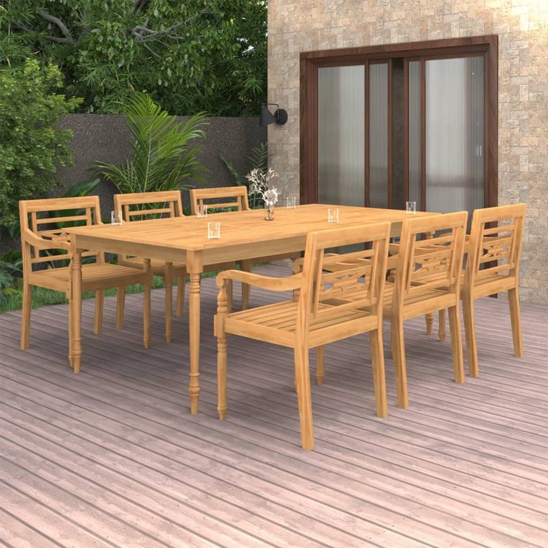 Casa si Gradina - Gradina si terasa - Mobilier exterior - Seturi mobila gradina - Set mobilier de gradina, 7 piese, lemn masiv de tec - Infinity.ro