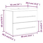 Casa si Gradina - Mobilier - Comode si corpuri - Masute de toaleta - Dulap cu chiuveta incorporata gri sonoma lemn prelucrat - Infinity.ro