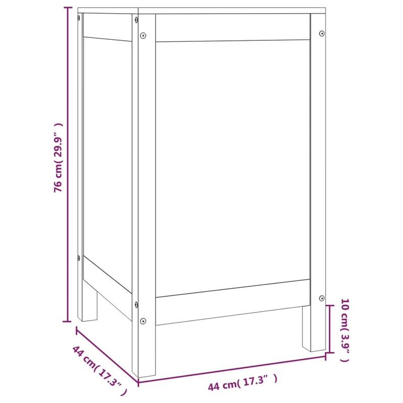 Market - Spalare si intretinere rufe - Uscatoare de rufe si accesorii - Cutie de rufe, 44x44x76 cm, lemn masiv de pin - Infinity.ro