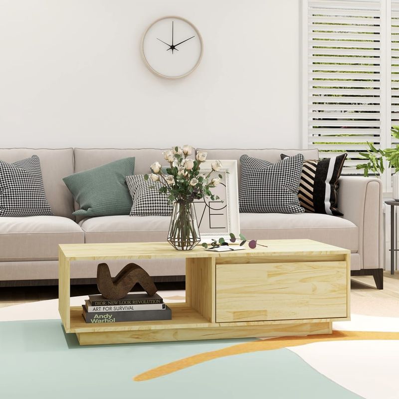 Casa si Gradina - Mobilier - Mese si birouri - Masute de cafea - Masuta de cafea, 110x50x33,5 cm, lemn masiv de pin - Infinity.ro