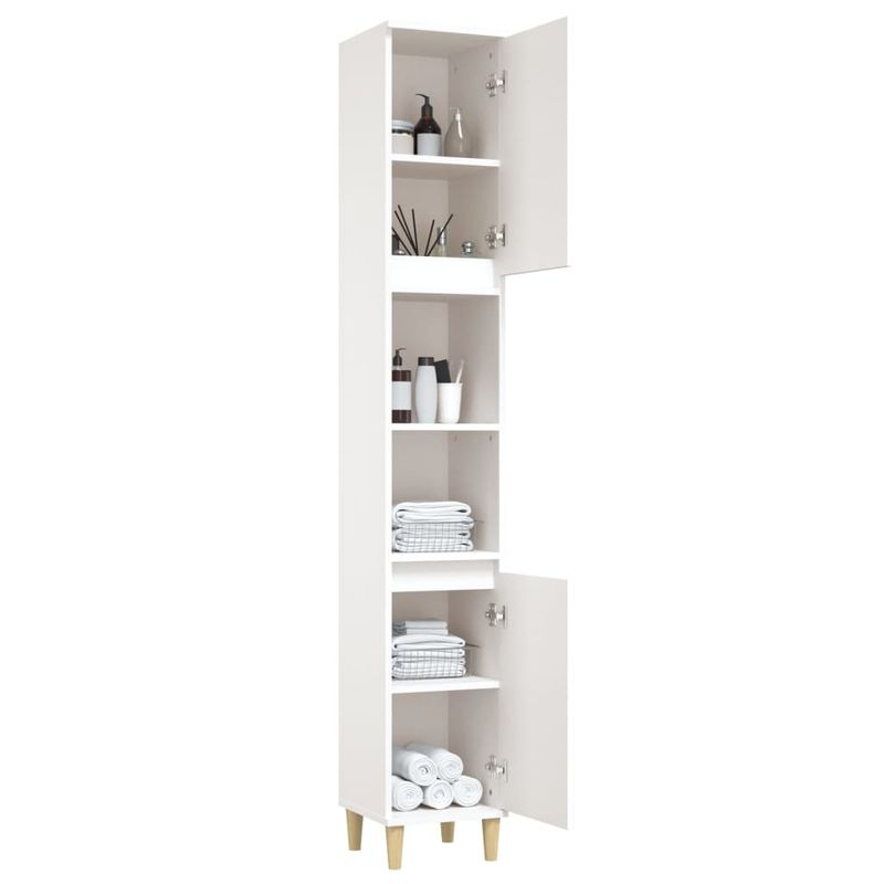 Casa si Gradina - Mobilier - Mobilier baie - Corpuri baie - Dulap de baie, alb, 30x30x190 cm, lemn prelucrat - Infinity.ro