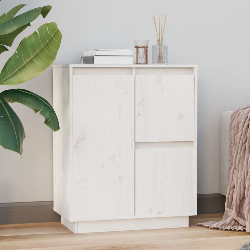 Casa si Gradina - Mobilier - Comode si corpuri - Comode - Servanta, alb, 60x34x75 cm, lemn masiv de pin - Infinity.ro