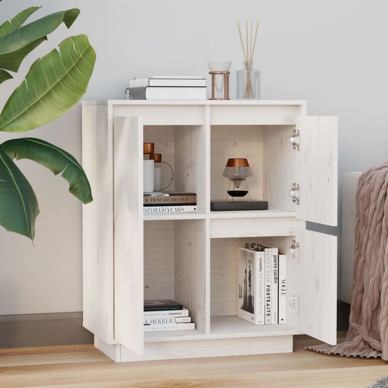 Casa si Gradina - Mobilier - Comode si corpuri - Comode - Servanta, alb, 60x34x75 cm, lemn masiv de pin - Infinity.ro