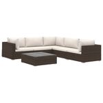Casa si Gradina/Gradina si terasa/Mobilier exterior/Seturi mobila gradina - Set mobilier de gradina cu perne, 6 piese, maro, poliratan - Infinity.ro