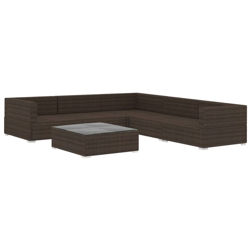 Casa si Gradina/Gradina si terasa/Mobilier exterior/Seturi mobila gradina - Set mobilier de gradina cu perne, 6 piese, maro, poliratan - Infinity.ro