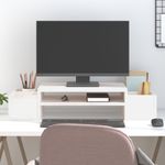 Laptop, Telefoane si Tablete - Laptopuri si accesorii - Accesorii Laptop - Standuri/Coolere notebook - Suport pentru monitor, alb, 70x27,5x15 cm, lemn masiv pin - Infinity.ro