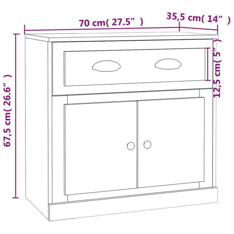 Casa si Gradina - Mobilier - Comode si corpuri - Comode - Servanta, alb, 70x35,5x67,5 cm, lemn prelucrat - Infinity.ro
