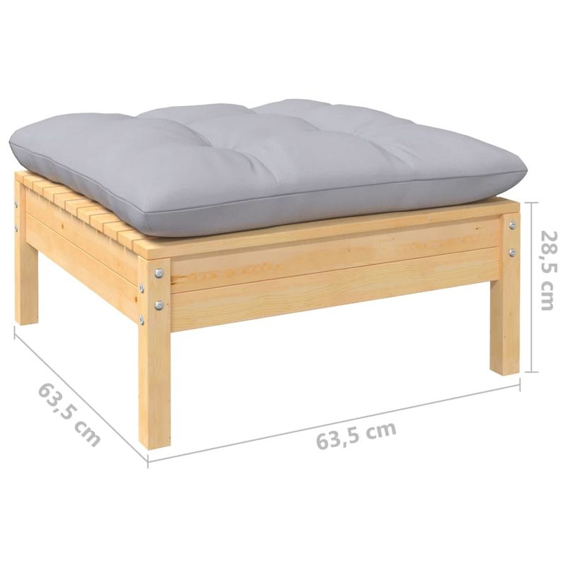Casa si Gradina - Gradina si terasa - Mobilier exterior - Seturi mobila gradina - Set mobilier gradina cu perne, 4 piese, gri, lemn de pin - Infinity.ro