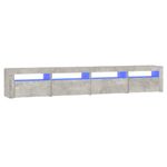 Casa si Gradina - Mobilier - Comode si corpuri - Comode - Comoda TV cu lumini LED, gri beton, 240x35x40 cm - Infinity.ro