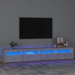 Casa si Gradina - Mobilier - Comode si corpuri - Comode - Comoda TV cu lumini LED, gri beton, 240x35x40 cm - Infinity.ro