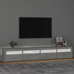 Casa si Gradina - Mobilier - Comode si corpuri - Comode - Comoda TV cu lumini LED, gri beton, 240x35x40 cm - Infinity.ro