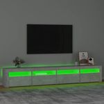Casa si Gradina - Mobilier - Comode si corpuri - Comode - Comoda TV cu lumini LED, gri beton, 240x35x40 cm - Infinity.ro