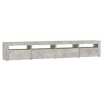 Casa si Gradina - Mobilier - Comode si corpuri - Comode - Comoda TV cu lumini LED, gri beton, 240x35x40 cm - Infinity.ro