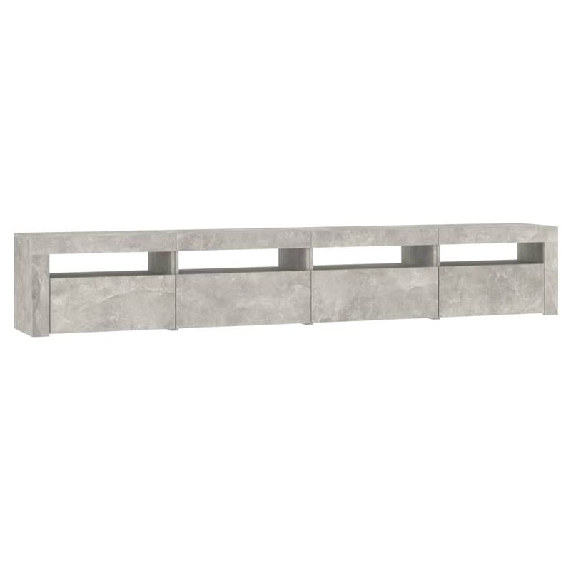 Casa si Gradina - Mobilier - Comode si corpuri - Comode - Comoda TV cu lumini LED, gri beton, 240x35x40 cm - Infinity.ro