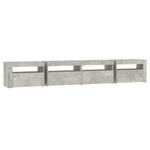 Casa si Gradina - Mobilier - Comode si corpuri - Comode - Comoda TV cu lumini LED, gri beton, 240x35x40 cm - Infinity.ro
