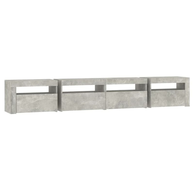 Casa si Gradina - Mobilier - Comode si corpuri - Comode - Comoda TV cu lumini LED, gri beton, 240x35x40 cm - Infinity.ro