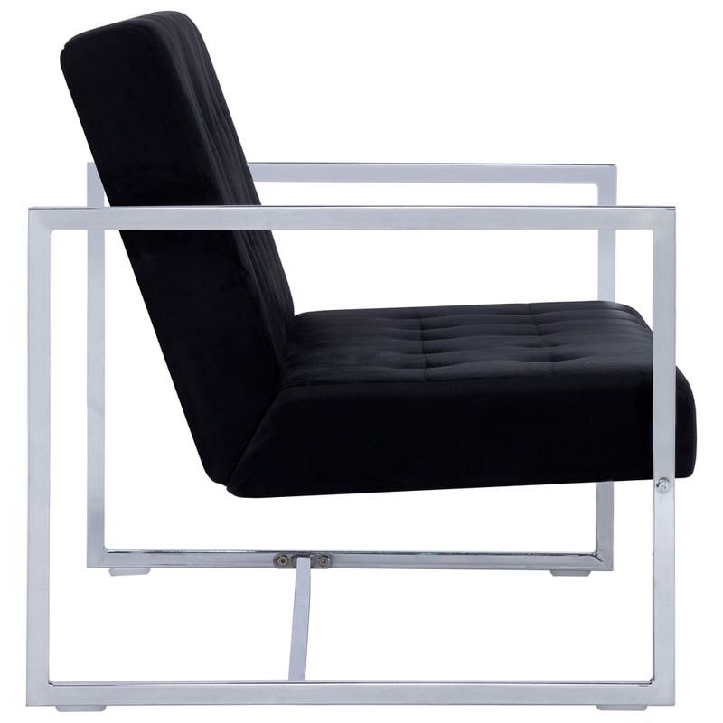 Casa si Gradina - Mobilier - Canapele si coltare - Canapele - Canapea cu 2 locuri cu brate, negru, crom si catifea - Infinity.ro