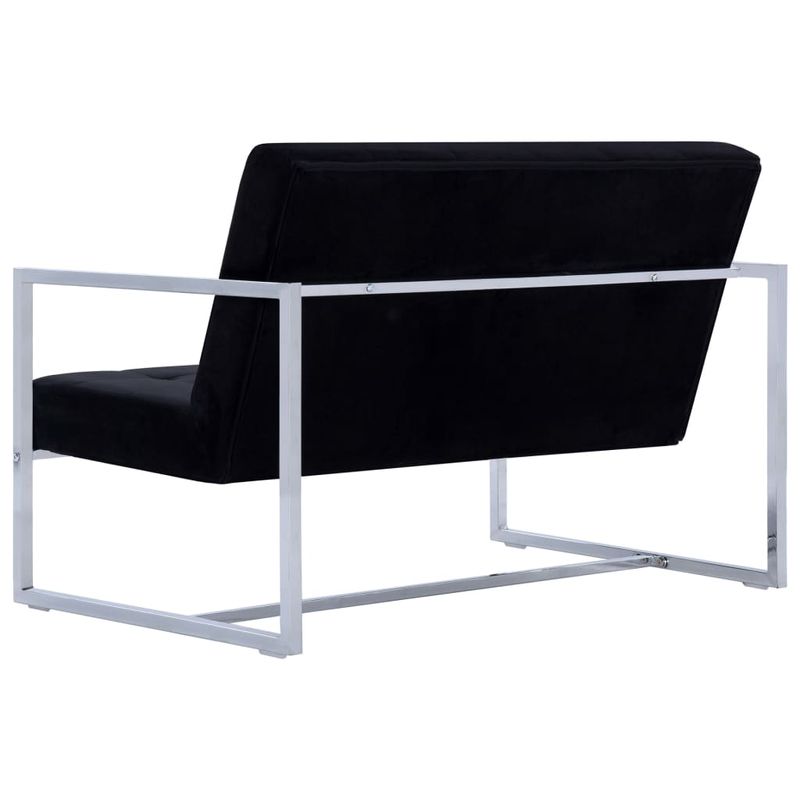 Casa si Gradina - Mobilier - Canapele si coltare - Canapele - Canapea cu 2 locuri cu brate, negru, crom si catifea - Infinity.ro