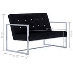 Casa si Gradina - Mobilier - Canapele si coltare - Canapele - Canapea cu 2 locuri cu brate, negru, crom si catifea - Infinity.ro
