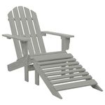 Casa si Gradina - Gradina si terasa - Mobilier exterior - Seturi mobila gradina - Scaun de gradina Adirondack cu masa&otoman, gri, lemn brad - Infinity.ro