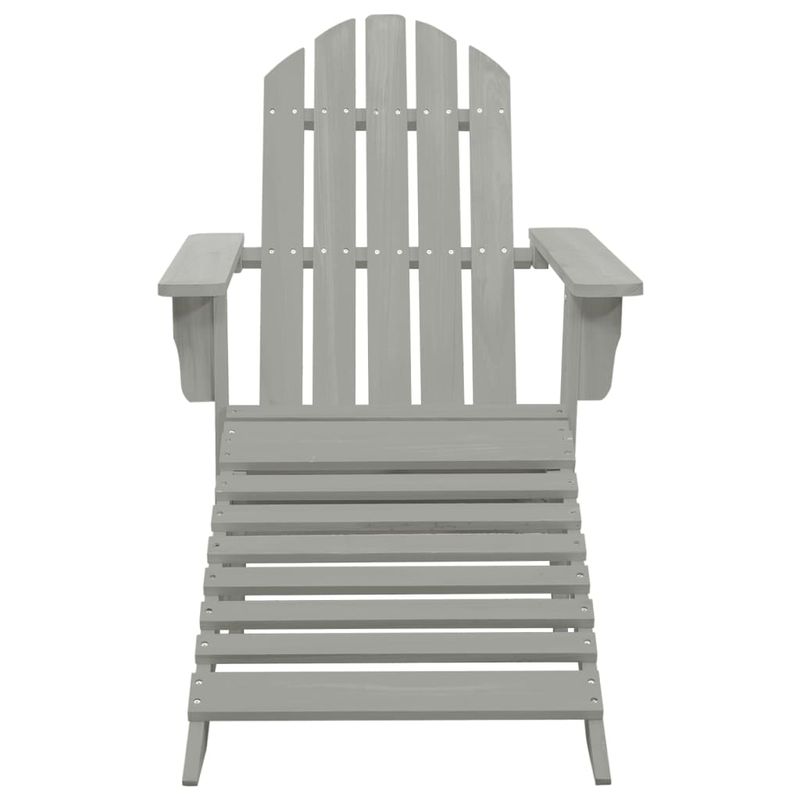 Casa si Gradina - Gradina si terasa - Mobilier exterior - Seturi mobila gradina - Scaun de gradina Adirondack cu masa&otoman, gri, lemn brad - Infinity.ro
