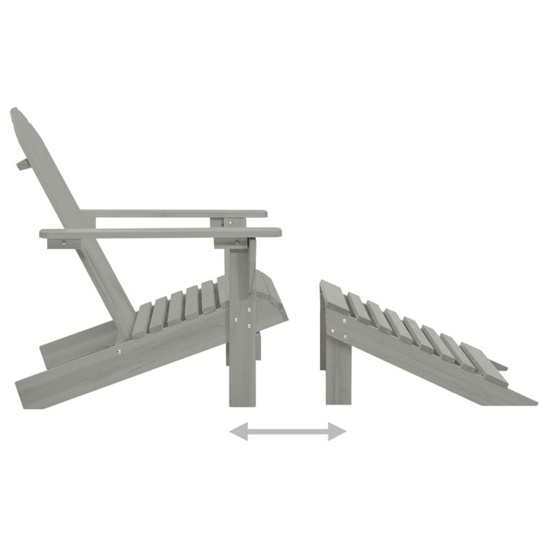 Casa si Gradina - Gradina si terasa - Mobilier exterior - Seturi mobila gradina - Scaun de gradina Adirondack cu masa&otoman, gri, lemn brad - Infinity.ro
