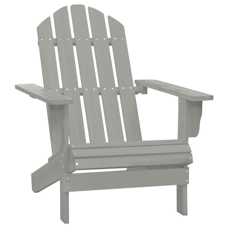 Casa si Gradina - Gradina si terasa - Mobilier exterior - Seturi mobila gradina - Scaun de gradina Adirondack cu masa&otoman, gri, lemn brad - Infinity.ro