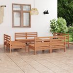 Casa si Gradina - Gradina si terasa - Mobilier exterior - Seturi mobila gradina - Set mobilier de gradina, 8 piese, maro miere, lemn masiv de pin - Infinity.ro