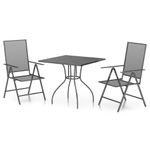 Casa si Gradina - Gradina si terasa - Mobilier exterior - Seturi mobila gradina - Set de masa gradina, 3 piese, antracit, otel - Infinity.ro