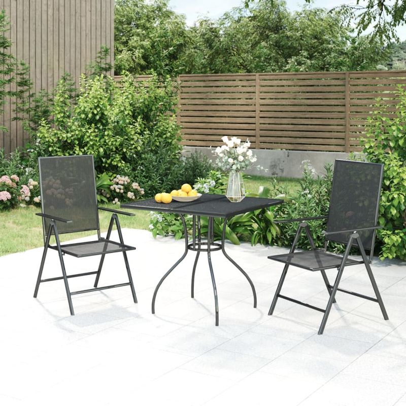 Casa si Gradina - Gradina si terasa - Mobilier exterior - Seturi mobila gradina - Set de masa gradina, 3 piese, antracit, otel - Infinity.ro