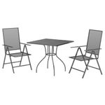 Casa si Gradina - Gradina si terasa - Mobilier exterior - Seturi mobila gradina - Set de masa gradina, 3 piese, antracit, otel - Infinity.ro