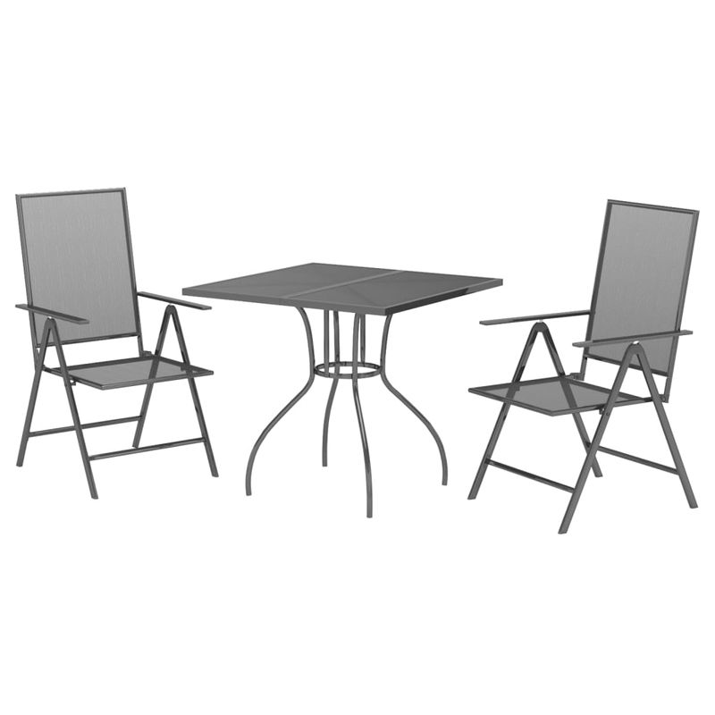 Casa si Gradina - Gradina si terasa - Mobilier exterior - Seturi mobila gradina - Set de masa gradina, 3 piese, antracit, otel - Infinity.ro